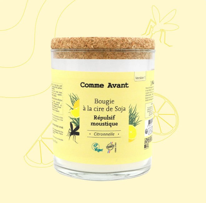 Bougie anti-moustique Cire de soja Comme Avant