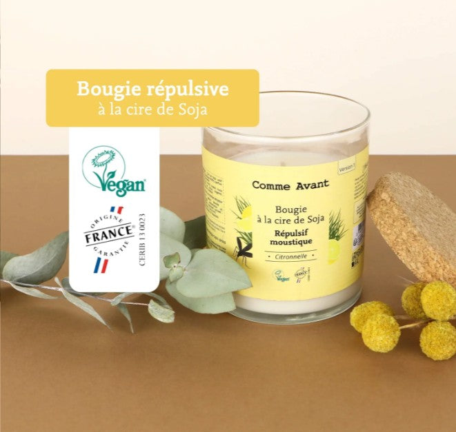 Bougie anti-moustique Cire de soja Comme Avant