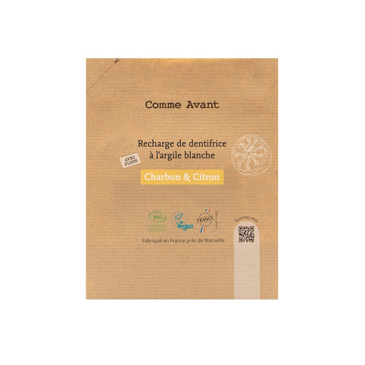 Recharge dentifrice charbon citron