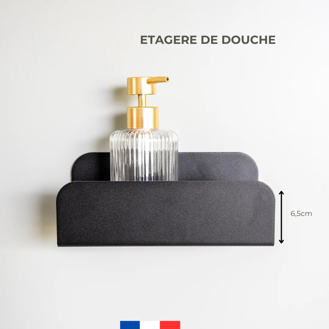 Grande étagère de douche mural noir - sans perçage - MAMIK