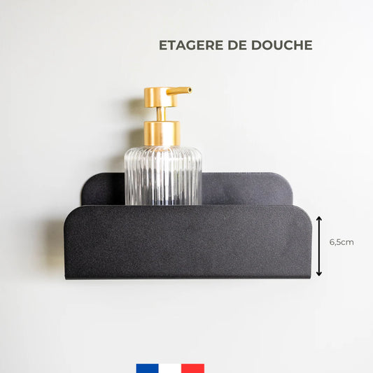 Grande étagère de douche mural noir - sans perçage - MAMIK