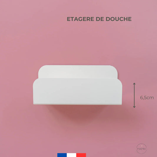 Grande étagère de douche mural blanc - sans perçage - MAMIK