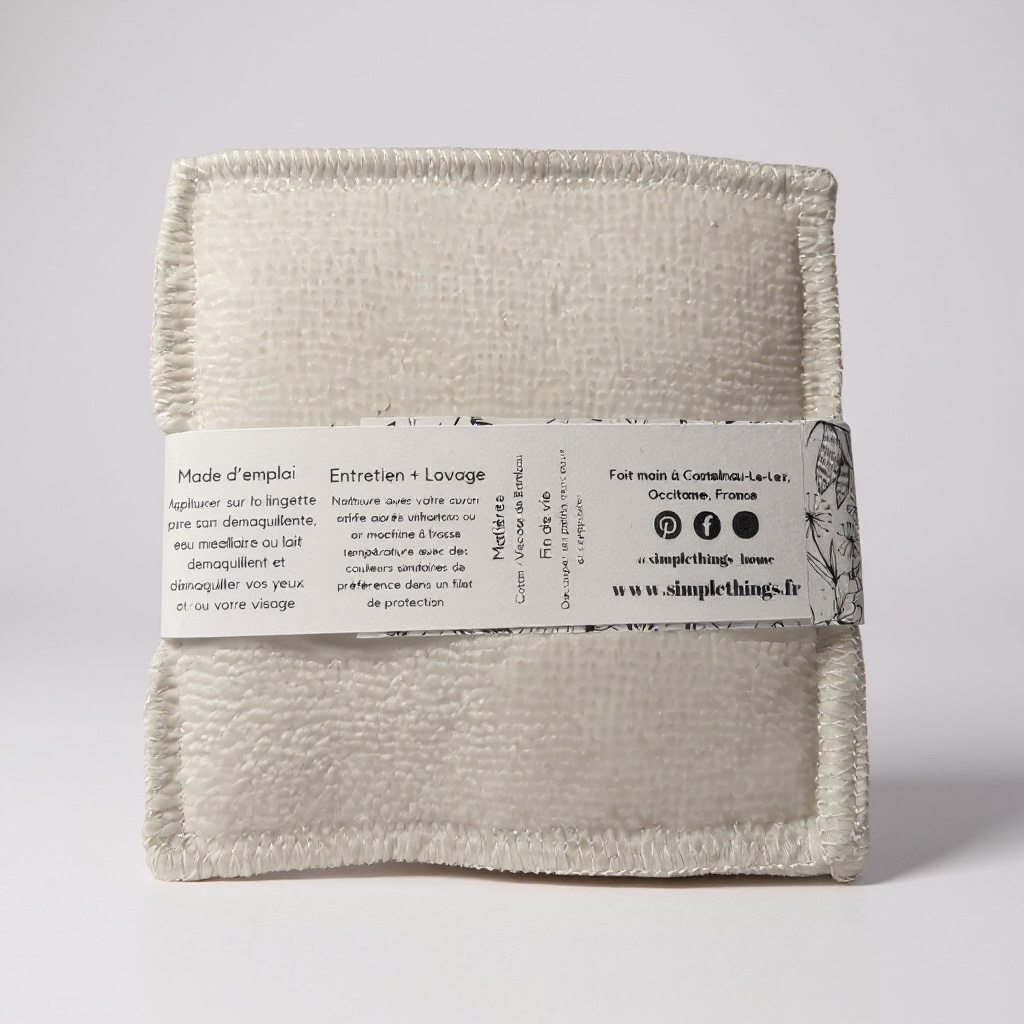 Lingette démaquillante lavable - Beige pailleté