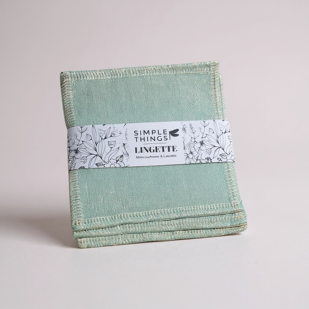 Lingette démaquillante lavable - Vert pailleté