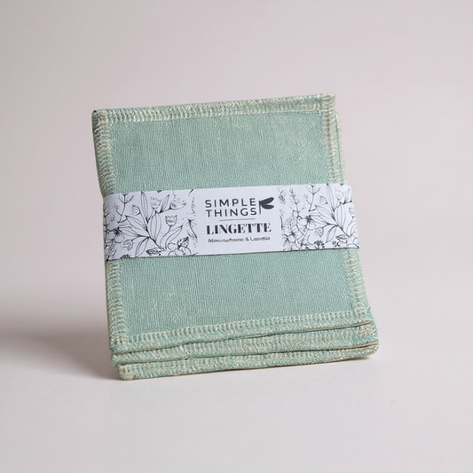 Lingette démaquillante lavable - Vert pailleté