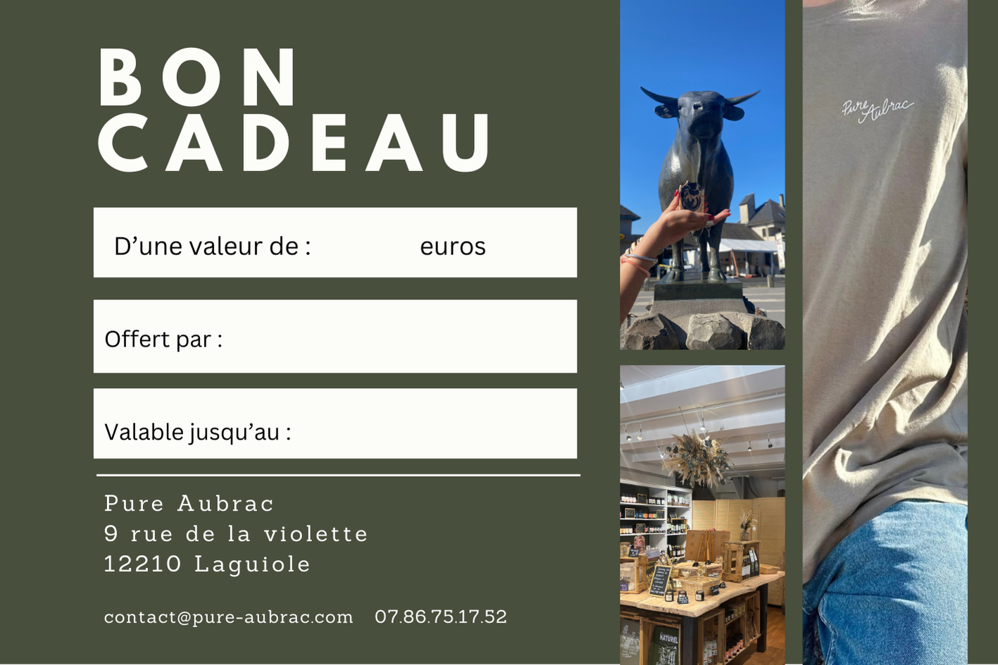 Cartes Cadeaux Pure Aubrac