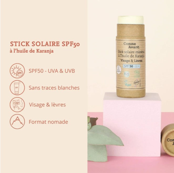 Stick solaire minéral visage lèvre